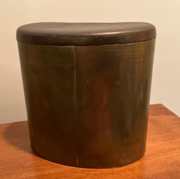 Lot 70- Brass Covered Container - Clock Case?