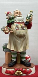 Lot 114SES- Vintage Homco Ceramic #5500 Santa Figurine Making Toys - Christmas Decor