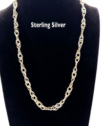 Lot 378SES - Long Sterling Silver Chain Link Necklace