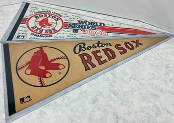 Lot 28- Boston Red Sox - 1986 World Series - Pennants - Lot Of 2