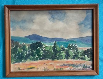 Lot 47- Original Watercolor - Mountains Landscape In Summer - The Rectory Studio