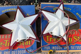 Lot 32SES- Paramount Tree Toppers Stars- Silvestri Small Silver Star- Lot Of 3 - Vintage