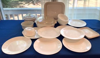 Lot 80- Corningware- Corelle White Dinner Bowls & Plates - Casserole Dishes Lot Of 22