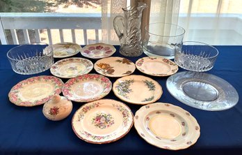 Lot 83- Antique Dishes - Fine China - Cut Glass Pitcher - Glass Bowls- Trinket Dish - Royal Standard Lot Of 16