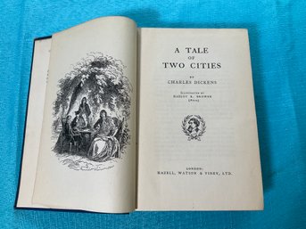 Lot 63- A Tale Of Two Cities A Christmas Carol By Charles Dickens Book - Illustrated