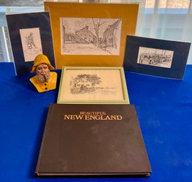 Lot 97- New England Sailor - Book - Marblehead & Gloucester Line Art By Clark Goff - Late 60s