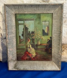 Lot 87 - Original Oil On Canvas Board Art - 1953 - Mid Century - Artist LW Schlesinger