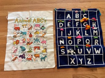 Lot 508- Cross Stitch ABC Wall Hanging And Felt Learning Alphabet