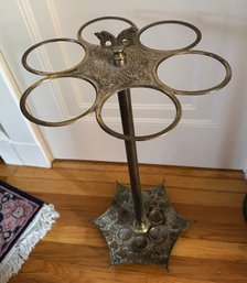 Lot 92 - Antique Victorian Brass Umbrella Parasol Cane Stand