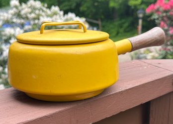 SES Lot 93 - Yellow Vintage Dansk Kobenstyle Enamel 2 QT Pan