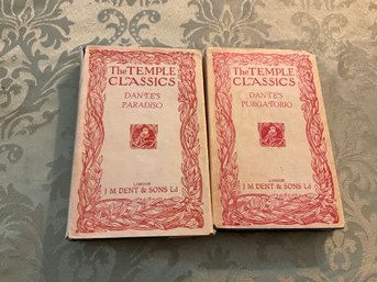 Lot 78- The Temple Classics Dantes Paradiso And Purgaturio J M Dent And Sons Books