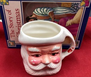 Lot 213SD- 1950s Santa Claus Mug - Childrens Christmas Books Box Set -