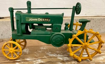 Lot 40- John Deere Cast Iron Tractor 12 Inches X 7 Inches Display Toy