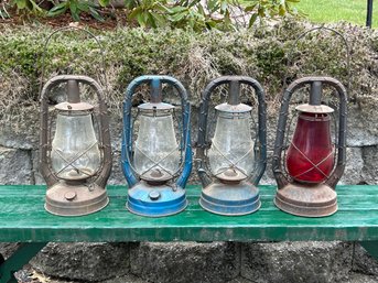 Lot 214- Lot Of 4 Vintage Dietz Monarch Lanterns