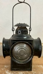Lot 48- Dressler Signal Railway Railroad Crossing Gate Lantern Lamp - 4 Way - 12 Inches