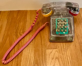 Lot 529- 1980s Multi Color Clear See Through Desk Top Telephone