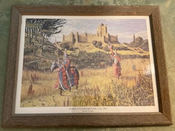 Lot 94- Knights At Conisbrough Castles Circa 1360 Print By Bob Carnegie