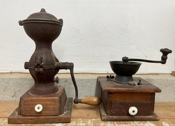 Lot 55- National Specialty Co. Cast Iron Coffee Grinders - Lot Of 2