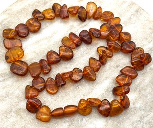 Lot 215- Antique Honey Amber Necklace - 23 Inches Beautiful!