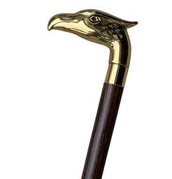 Lot 333- Gold Eagle Wood Cane - Walking Stick - 31 Inches