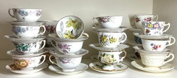 Lot 548- Vintage Fine China Tea Cups - Lot Of 22 - Clarence- Adderley - Wedgewood - Royal Vale Stuart