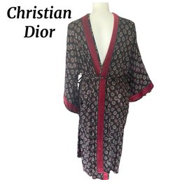 Lot 221 - Christian Dior Monsieur One Size Vintage Bathrobe USA- Smoking Jacket Mens Womens