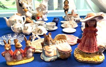 Lot 561- Precious Little Things! Beatrix Potter- Tea Set- Dolls-ducks-bunnies- Hummel