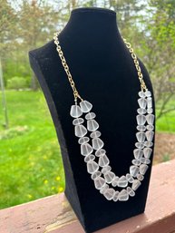 Lot 311- Summer Time! Talbots Frosty White Beach Glass - 27 Inch Necklace
