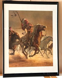 Lot 304JR - Brave Warrior Indian Native American On Horseback 1979 Signed By Mort Kunstler