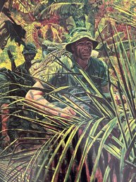 Lot 306JR - A National Heritage Painting Army Guard In South Vietnam War 1969 Signed By Mort Kunstler