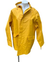 Lot 354- Weather-rite New Vintage Yellow Raincoat & Rain Pants Suit Size Medium M Coat