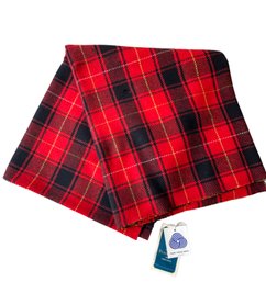 Lot 355- NEW OLD STOCK! Pendleton Pure Virgin Wool Red & Black Plaid Tartan Fabric Material - 61 X 54