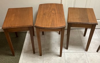 Lot 62- Very Nice - Wooden Nesting End Tables - Lot Of 3