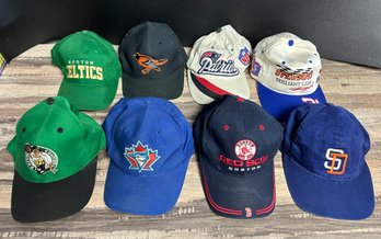 Lot 212KR - Sports Hat Lot Of 8 - Celtics, Patriots,  Red Sox Baseball Hats