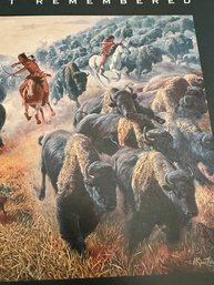 Lot 318JR - Indians And Wild Buffalo Signed Mort Kunstler Splitting The Herd 1988 - American Spirit Remembered