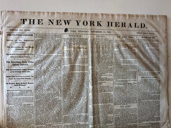 Lot 319JR - 1865 Original Antique Newspaper - New York Herald Dated Sept. 14 1865