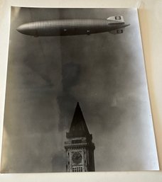 Lot 320JR - Hindenburg Over Customs House Boston, MA May 6th, 1937 - Large Original Photograph