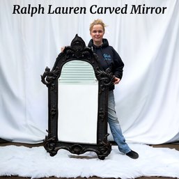 Lot 516 - RALPH LAUREN Polo Majestic Ornate Carved Wood Wall Mirror - LARGE!
