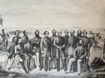 Lot 323JR - Generals Of The Civil War Confederate Rebels Army Black & White Litho Print