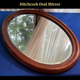 Lot 565- Hitchcock Maple Stenciled Oval Beveled Wall Mirror