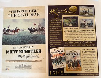 Lot 324JR - Gettysburg - 2 Posters Signed By Mort Kunstler 'for Us The Living' Civil War