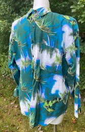 Lot 507 - Autumn Mountain NY Linen Long Sleeve Hawaiian Shirt Mens Size XL