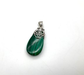 Gorgeous! Sterling Silver And Malachite Pendant