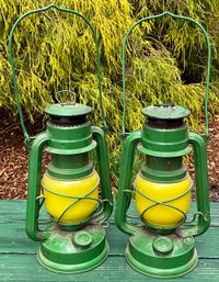 Lot 311- RARE - Firehand Super Baby Petroleum Yellow Lamp Lanterns - 2 - Fire Hand