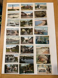 Lot 316 -  1913-1960s Post Cards Of Cape Cod & Nantucket Beach - Massachusetts - Plymouth - Vintage Postcards