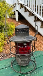 Lot 321- Adlake Kero NYCS Red Glass Railroad Lantern Lamp USA Canada