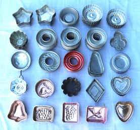 Lot 227 A  - Small Baking Molds - Antique Steel Tin Candy / Chocolate / Jello Molds Over 100 Pieces