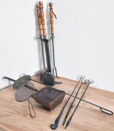 Lot 315 - Fireplace Accessory Tools - Antique Fire Ember Poker Forks - Primitive Home Decor - Farmhouse