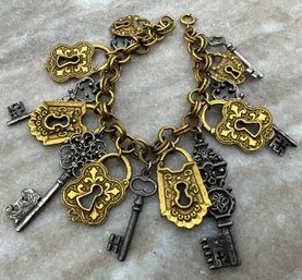 Lot 11- Lock And Key Costume Bracelet