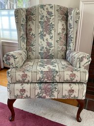 Lot 84- Pretty In Pink! Avis Wing Back Chair With Pink Velvet - Made In USA